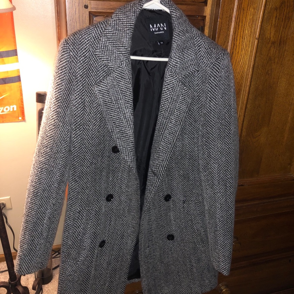 BoohooMan Medium Wool Top Coat